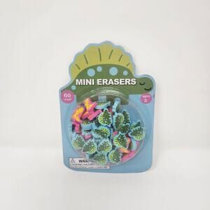 Pink & Green Dinosaur Mini Erasers 60 Count